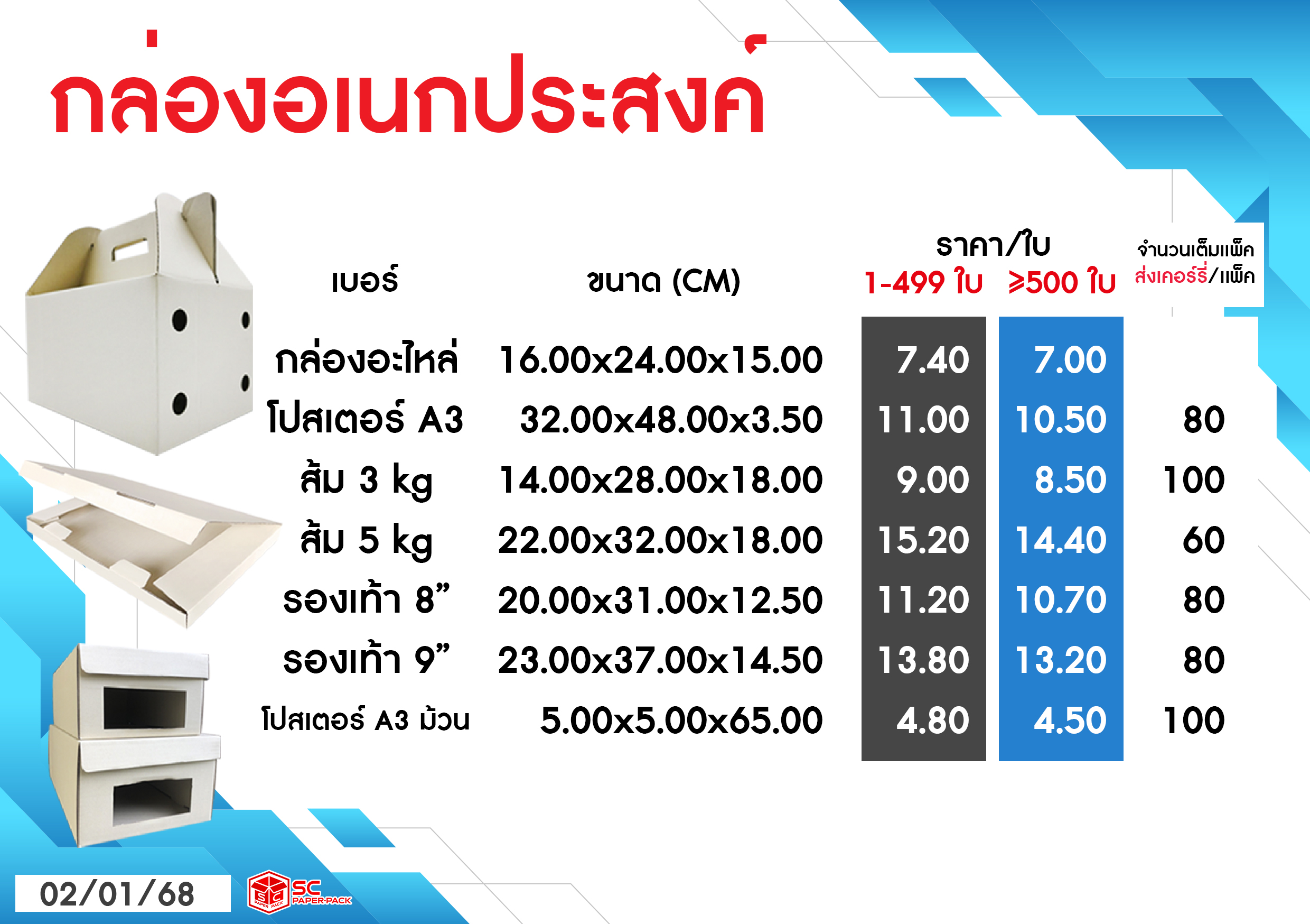 กล่องอเนกประสงค์กล่องอะไหล่กล่องใส่ส้ม3กิโล